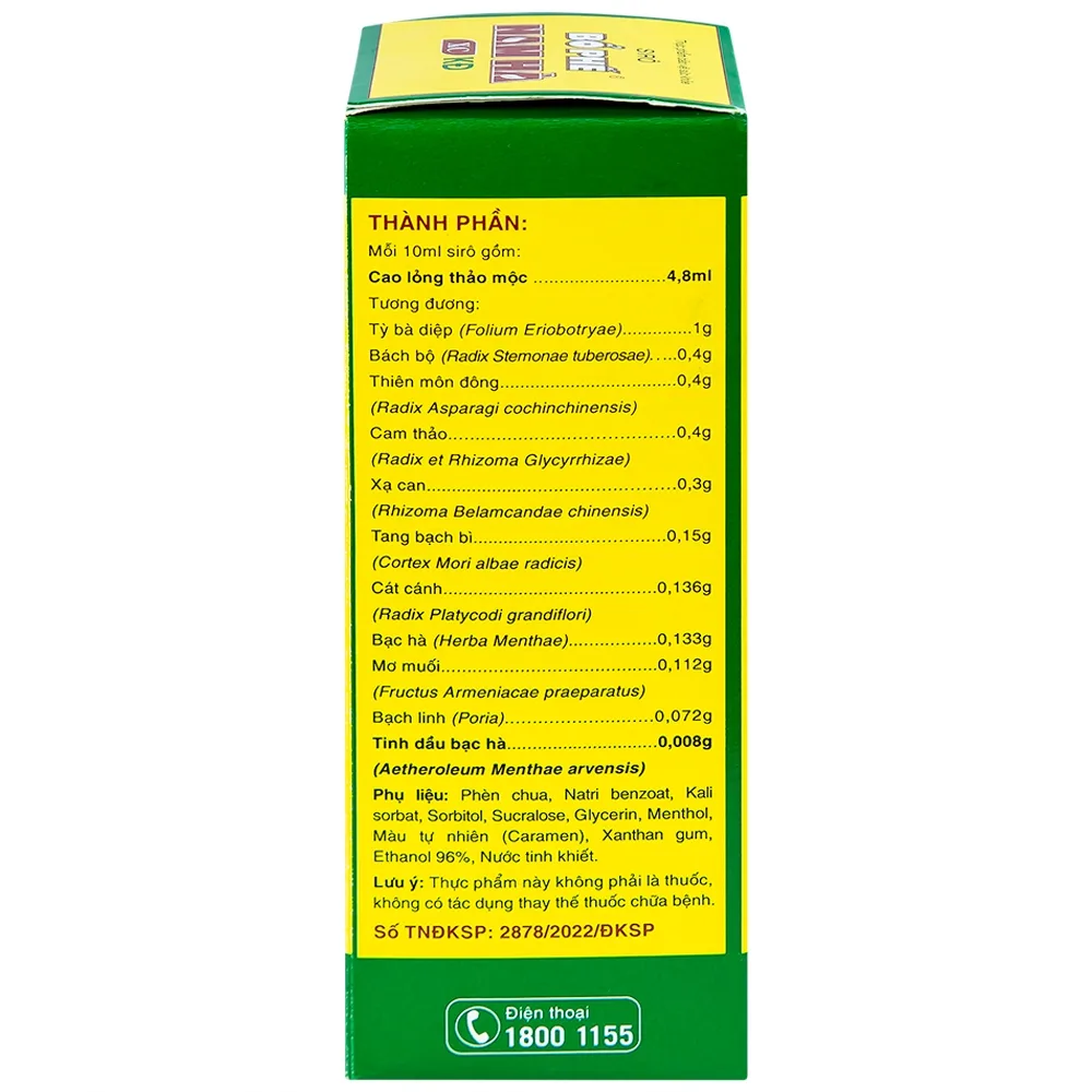 Hình ảnh Siro Bổ Phế Nam Hà XC KĐ giúp giảm ho, giảm đờm (125ml)