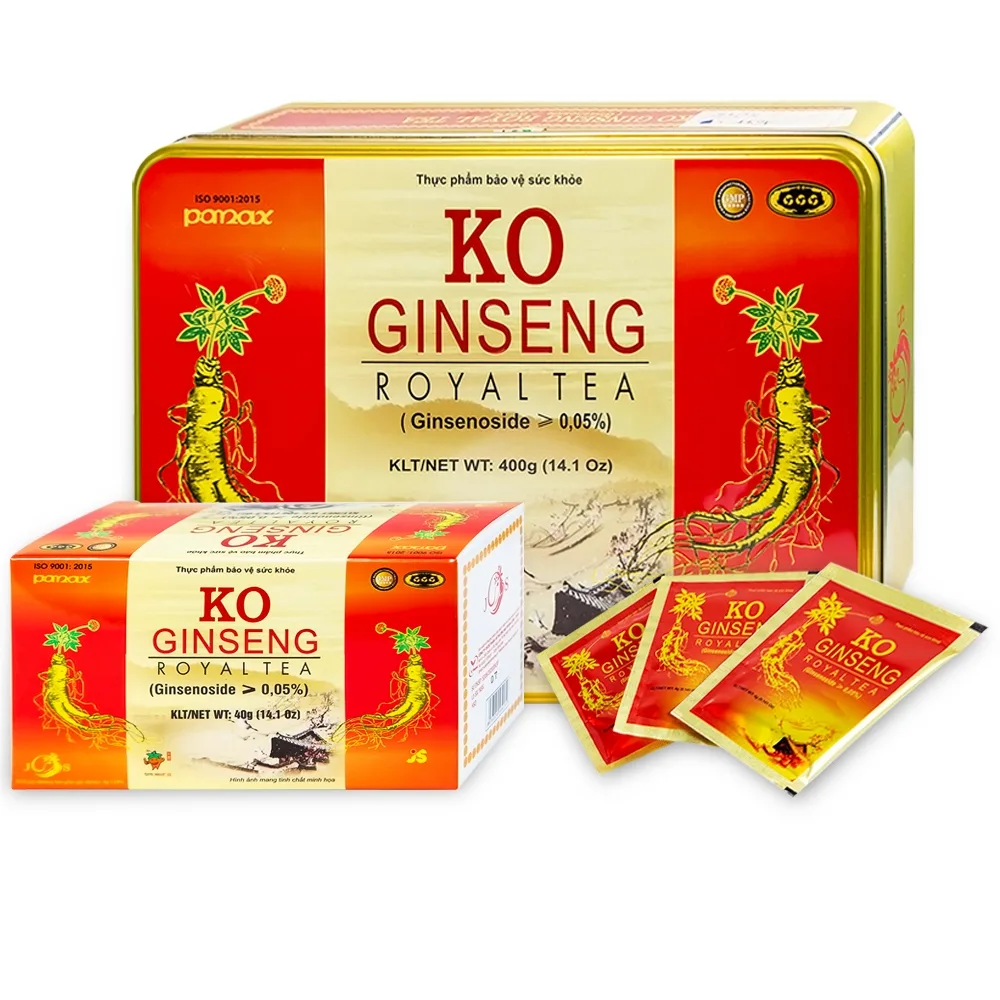 Hình ảnh Trà nhân sâm KO Ginseng Royal Tea tăng cường sức khỏe, nâng cao sức đề kháng (10 hộp lẻ x 10 gói x 400g)