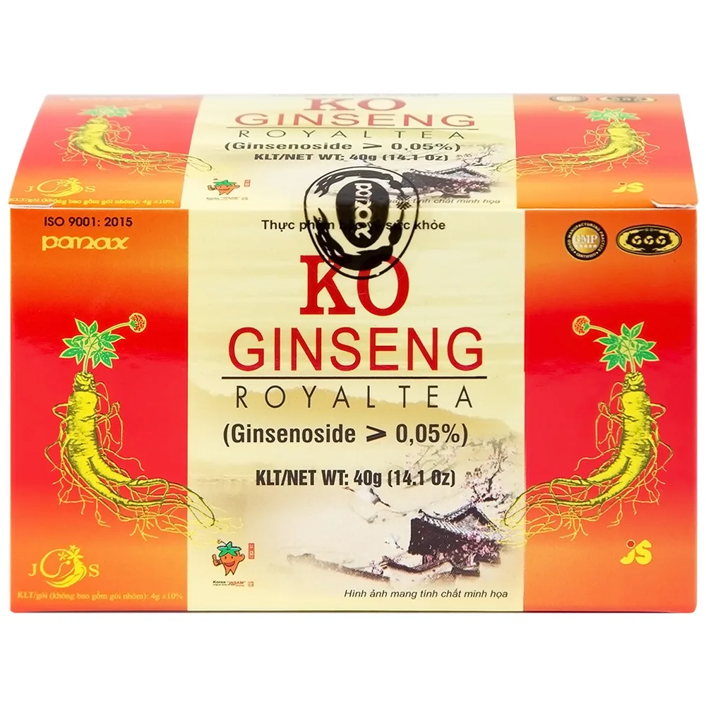 Hình ảnh Trà nhân sâm KO Ginseng Royal Tea tăng cường sức khỏe, nâng cao sức đề kháng (10 hộp lẻ x 10 gói x 400g)