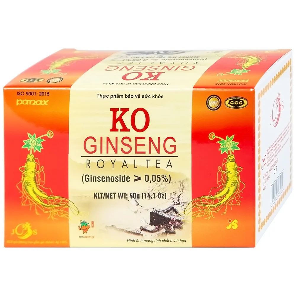 Hình ảnh Trà nhân sâm KO Ginseng Royal Tea tăng cường sức khỏe, nâng cao sức đề kháng (10 hộp lẻ x 10 gói x 400g)