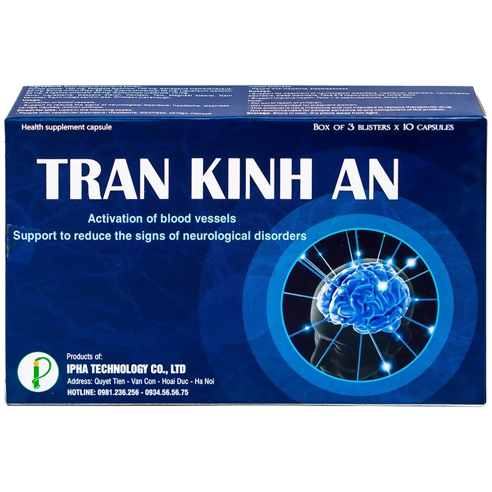Hình ảnh Viên uống Trấn Kinh An IPHA giúp hoạt huyết hành khí, giảm các triệu chứng rối loạn thần kinh (3 vỉ x 10 viên)