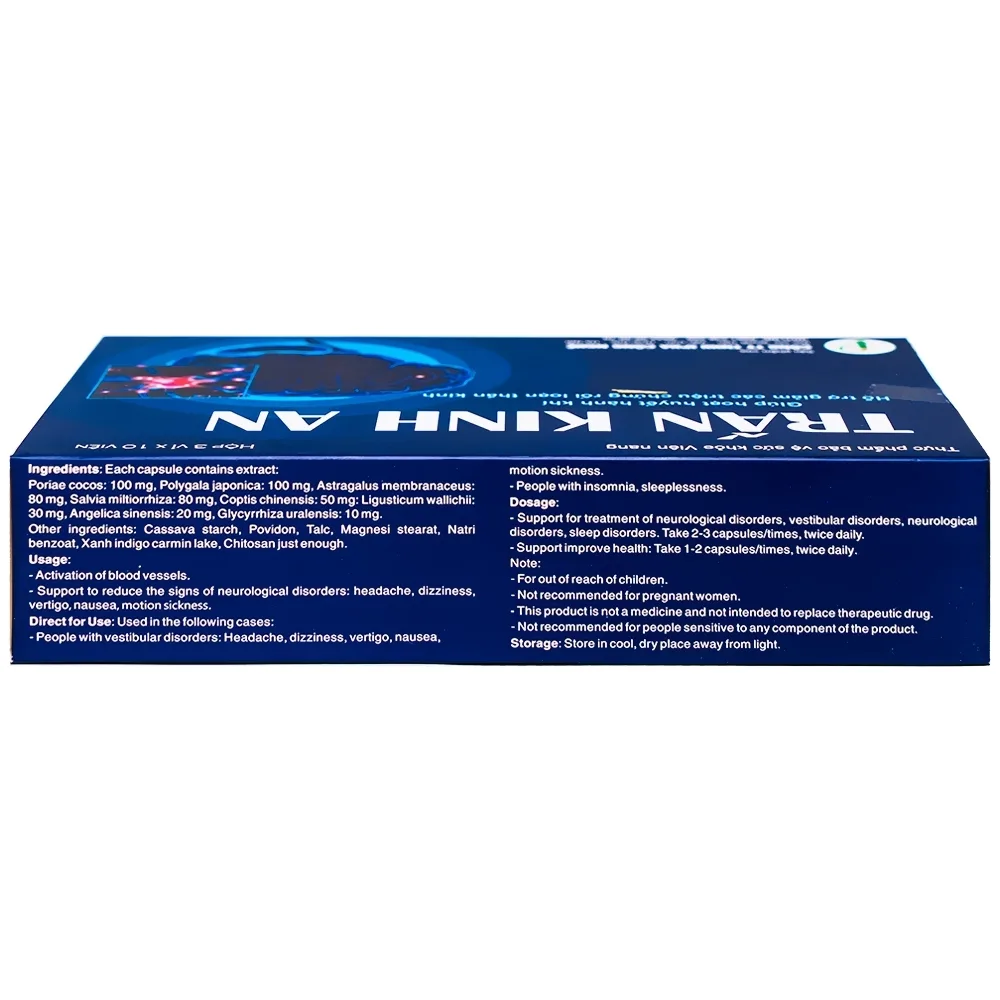 Hình ảnh Viên uống Trấn Kinh An IPHA giúp hoạt huyết hành khí, giảm các triệu chứng rối loạn thần kinh (3 vỉ x 10 viên)