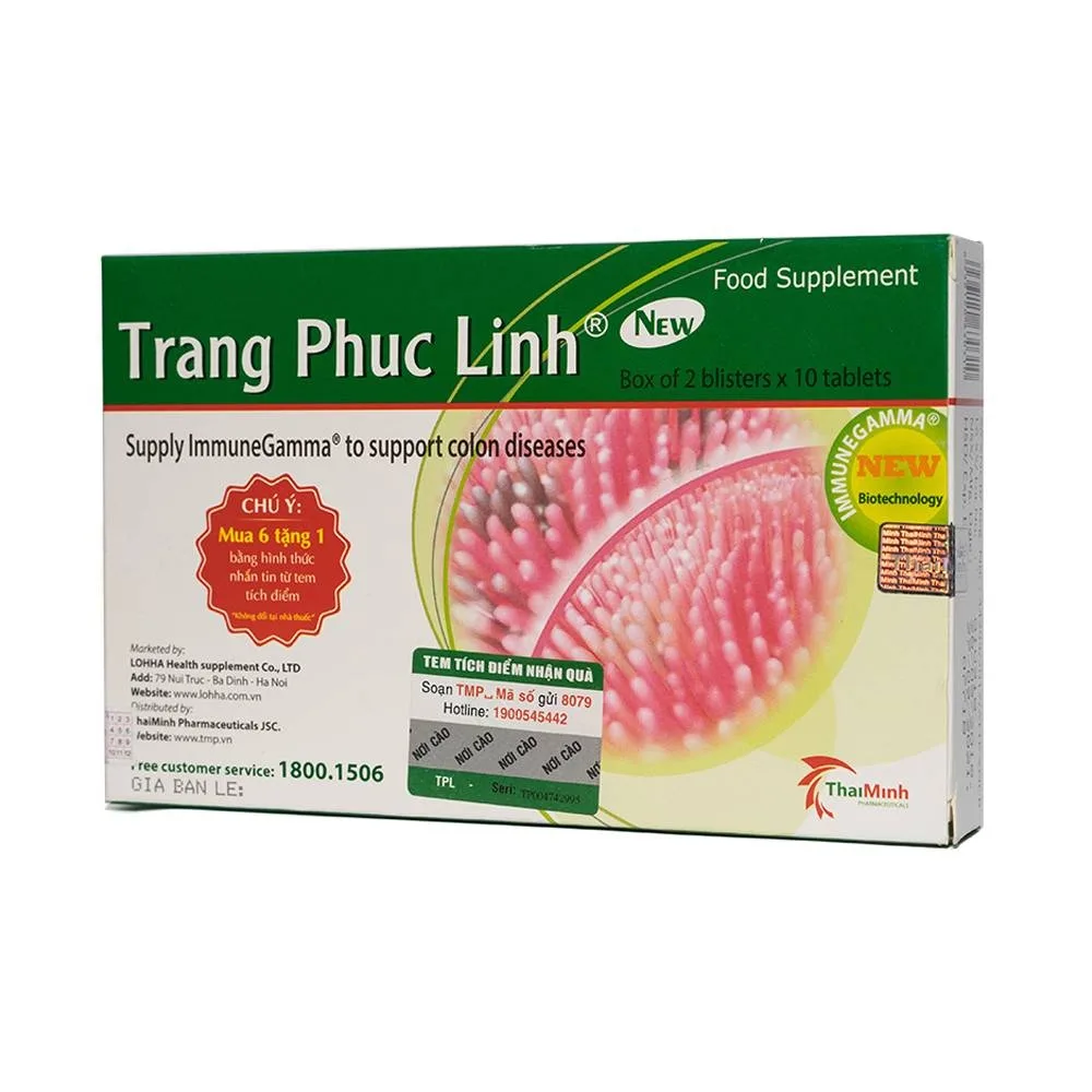 Hình ảnh Viên uống Tràng Phục Linh Thái Minh hỗ trợ cho viêm đại tràng (2 vỉ x 10 viên)