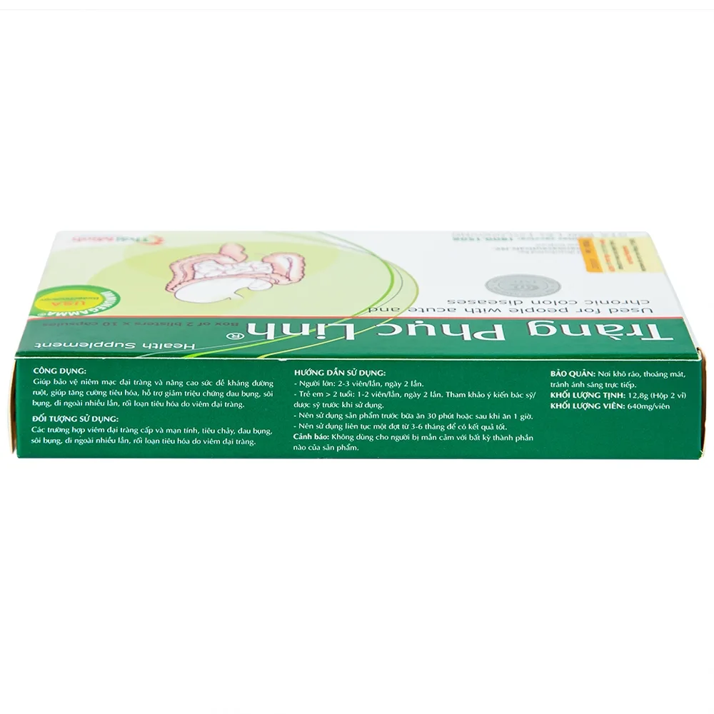Hình ảnh Viên uống Tràng Phục Linh Thái Minh dùng cho người bị viêm đại tràng cấp và mạn tính (2 vỉ x 10 viên)