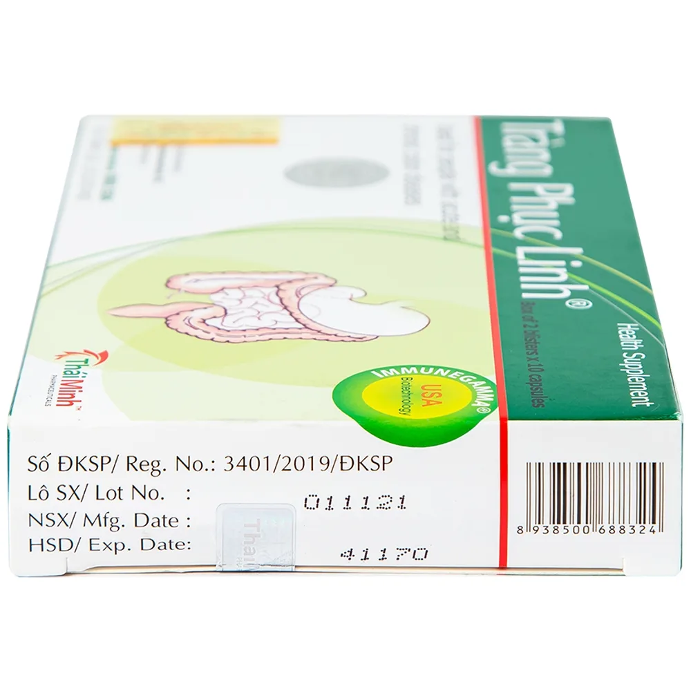 Hình ảnh Viên uống Tràng Phục Linh Thái Minh dùng cho người bị viêm đại tràng cấp và mạn tính (2 vỉ x 10 viên)