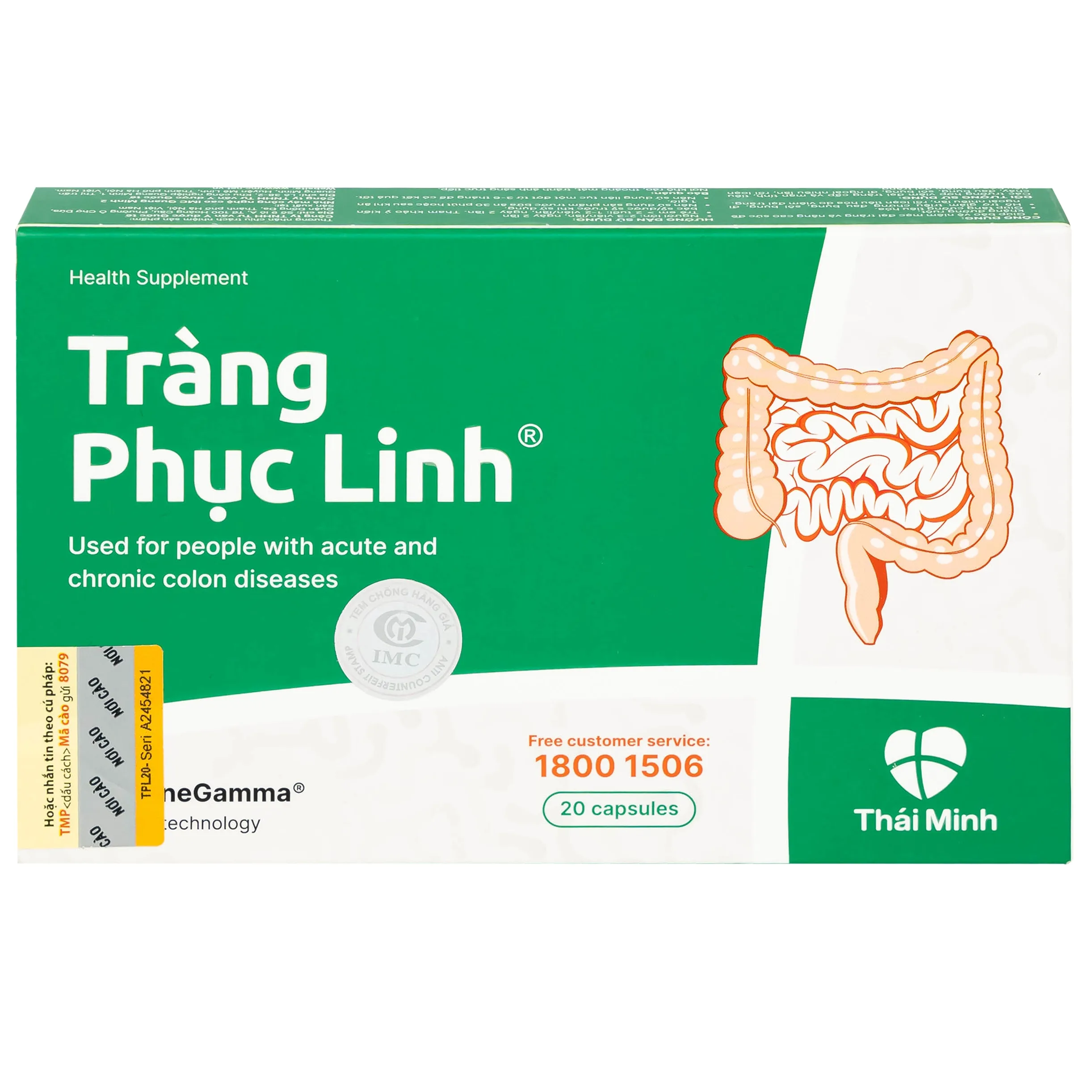 Hình ảnh Viên uống Tràng Phục Linh Thái Minh dùng cho người bị viêm đại tràng cấp và mạn tính (2 vỉ x 10 viên)