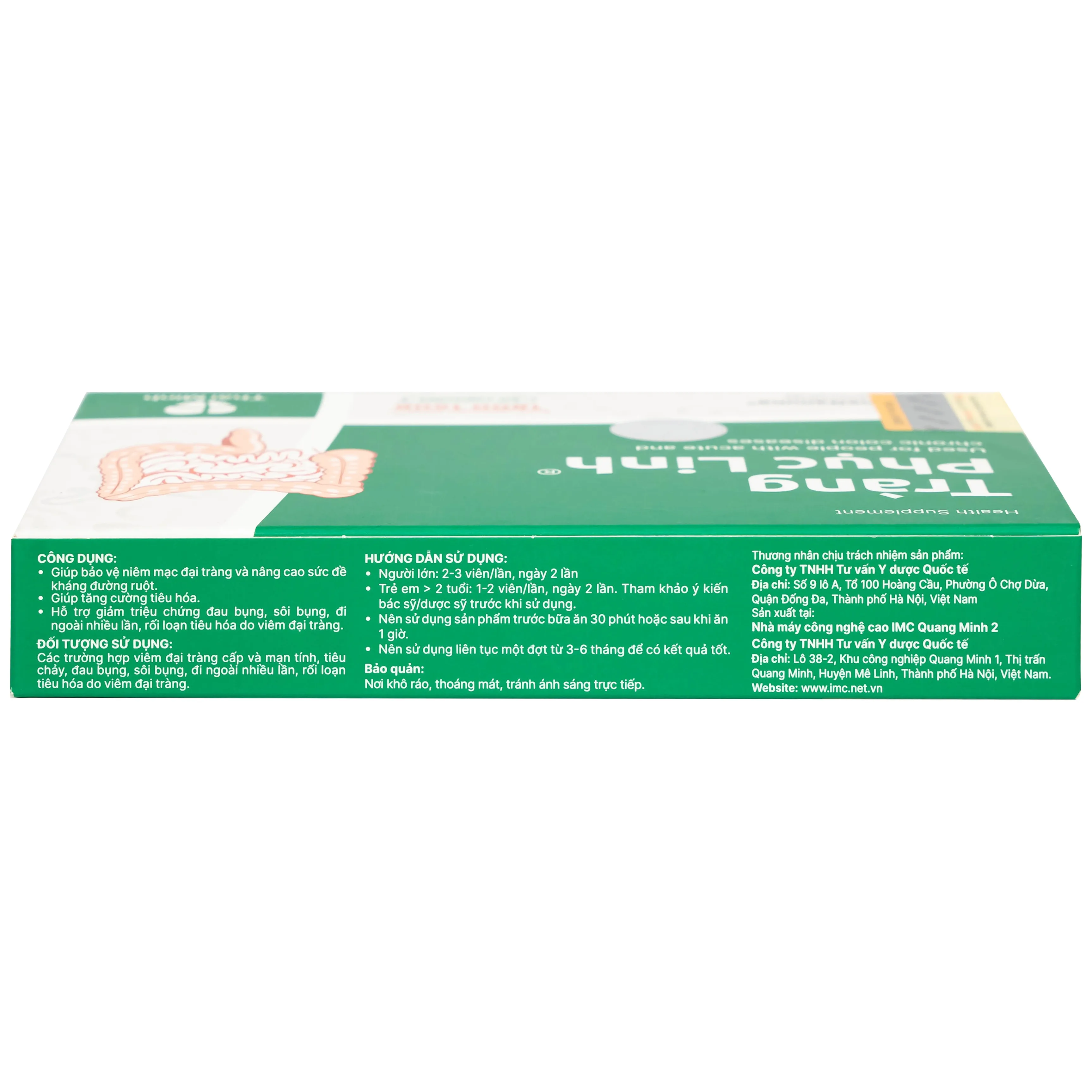 Hình ảnh Viên uống Tràng Phục Linh Thái Minh dùng cho người bị viêm đại tràng cấp và mạn tính (2 vỉ x 10 viên)