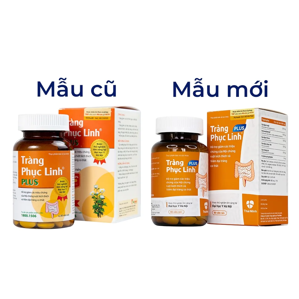 Hình ảnh Viên uống Tràng Phục Linh Plus Thái Minh hỗ trợ giảm các triệu chứng của hội chứng ruột kích thích (80 viên)