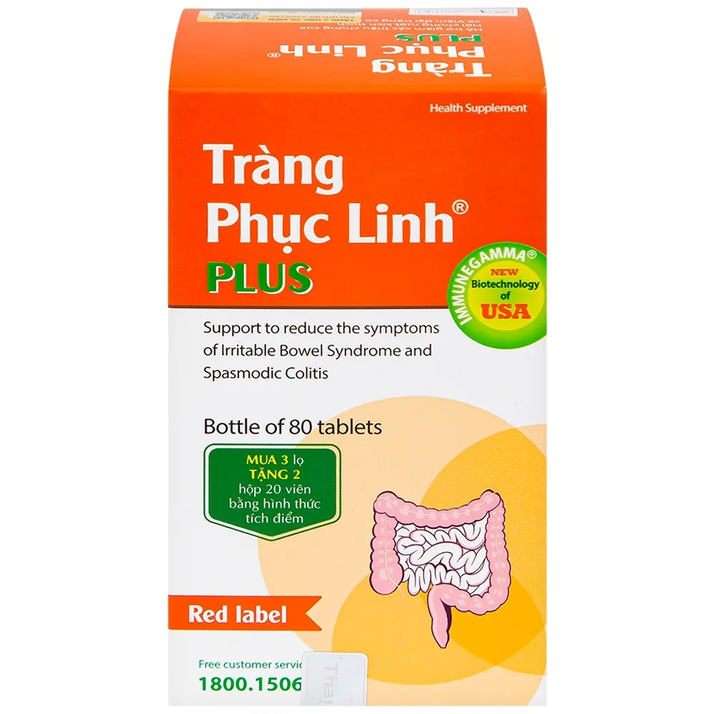 Hình ảnh Viên uống Tràng Phục Linh Plus Thái Minh hỗ trợ giảm các triệu chứng của hội chứng ruột kích thích (80 viên)