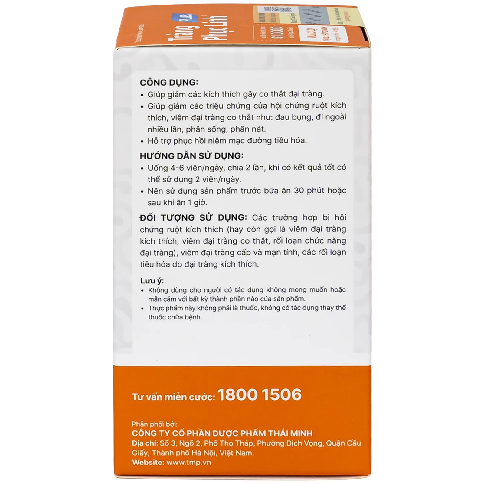 Hình ảnh Viên uống Tràng Phục Linh Plus Thái Minh hỗ trợ giảm các triệu chứng của hội chứng ruột kích thích (80 viên)