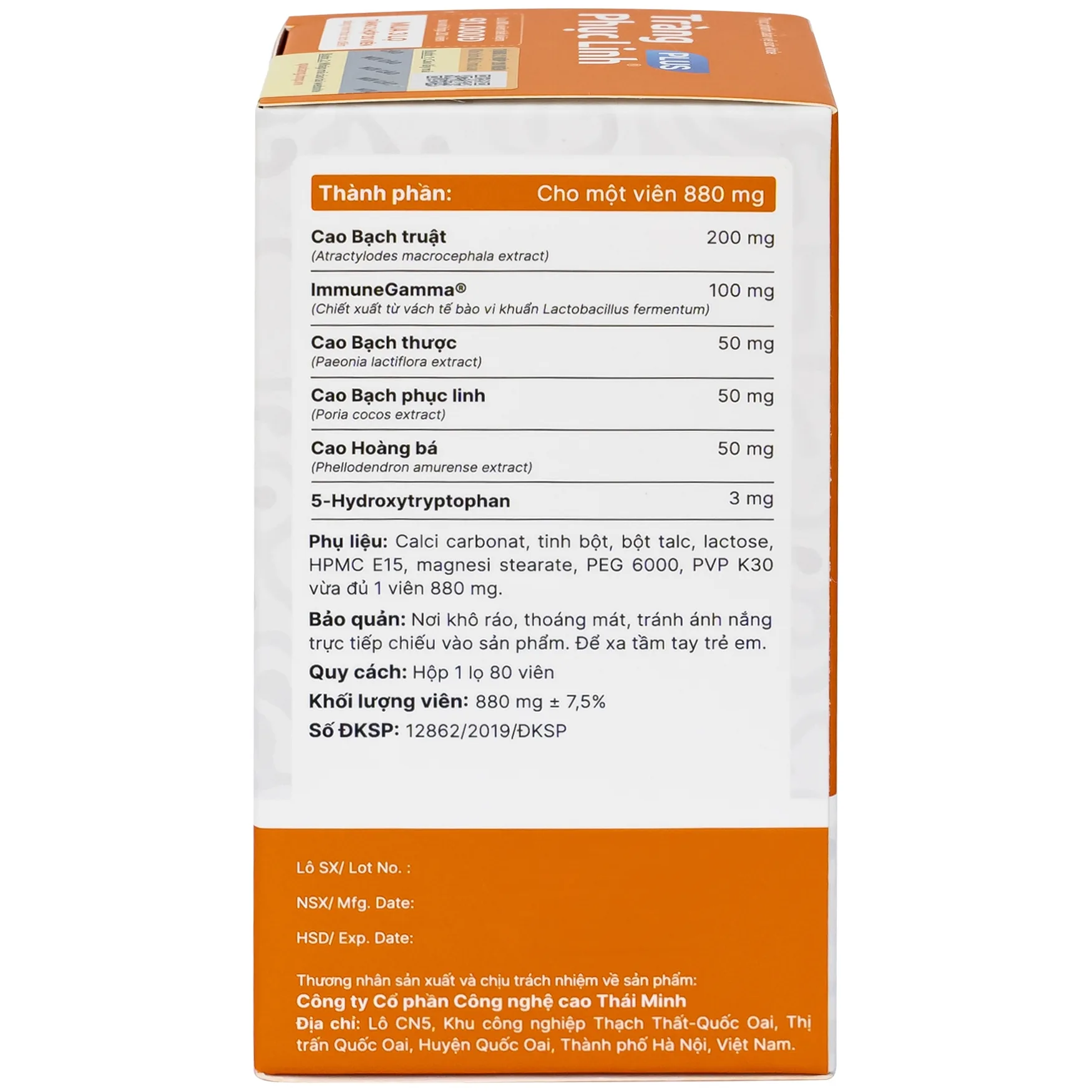 Hình ảnh Viên uống Tràng Phục Linh Plus Thái Minh hỗ trợ giảm các triệu chứng của hội chứng ruột kích thích (80 viên)