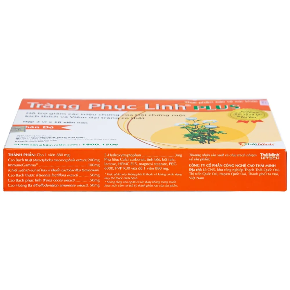 Hình ảnh Viên uống Tràng Phục Linh Plus Thái Minh hỗ trợ giảm các triệu chứng của hội chứng ruột (2 vỉ x 10 viên)