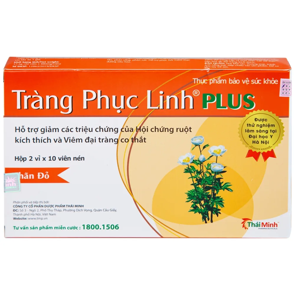 Hình ảnh Viên uống Tràng Phục Linh Plus Thái Minh hỗ trợ giảm các triệu chứng của hội chứng ruột (2 vỉ x 10 viên)