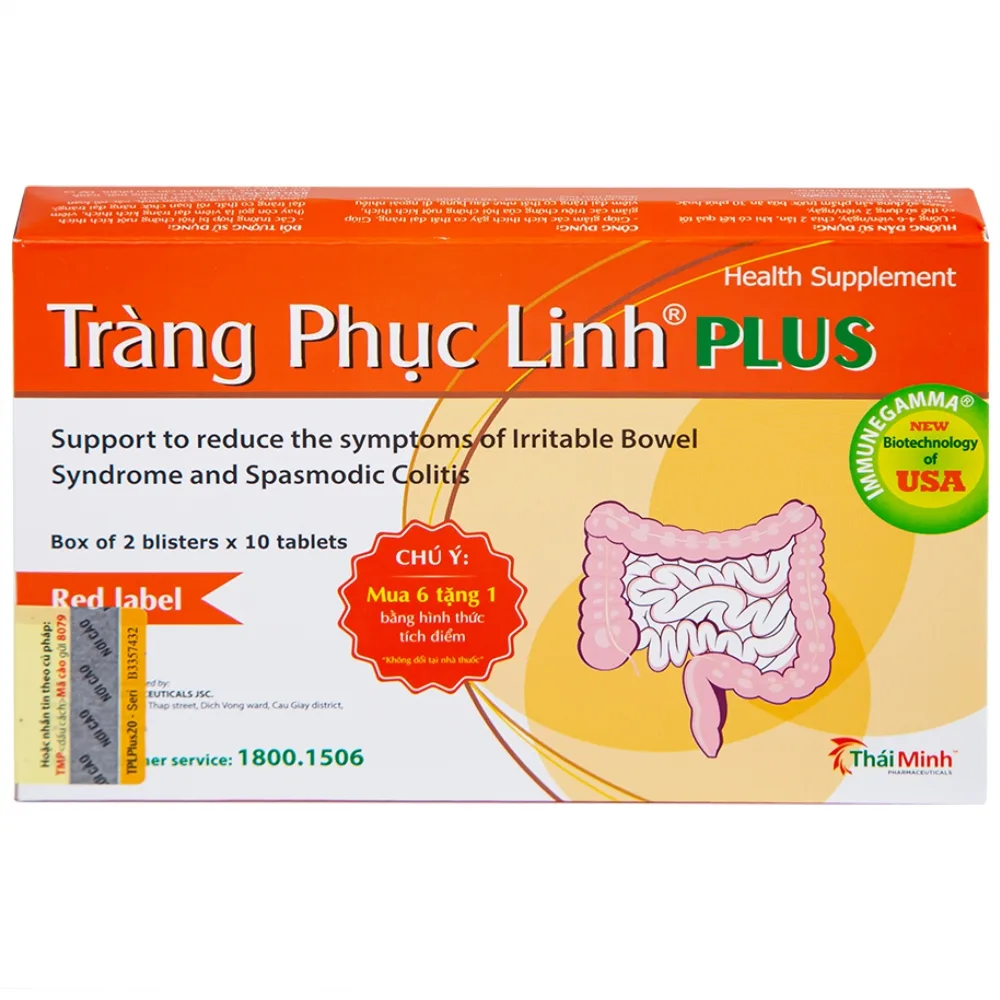 Hình ảnh Viên uống Tràng Phục Linh Plus Thái Minh hỗ trợ giảm các triệu chứng của hội chứng ruột (2 vỉ x 10 viên)