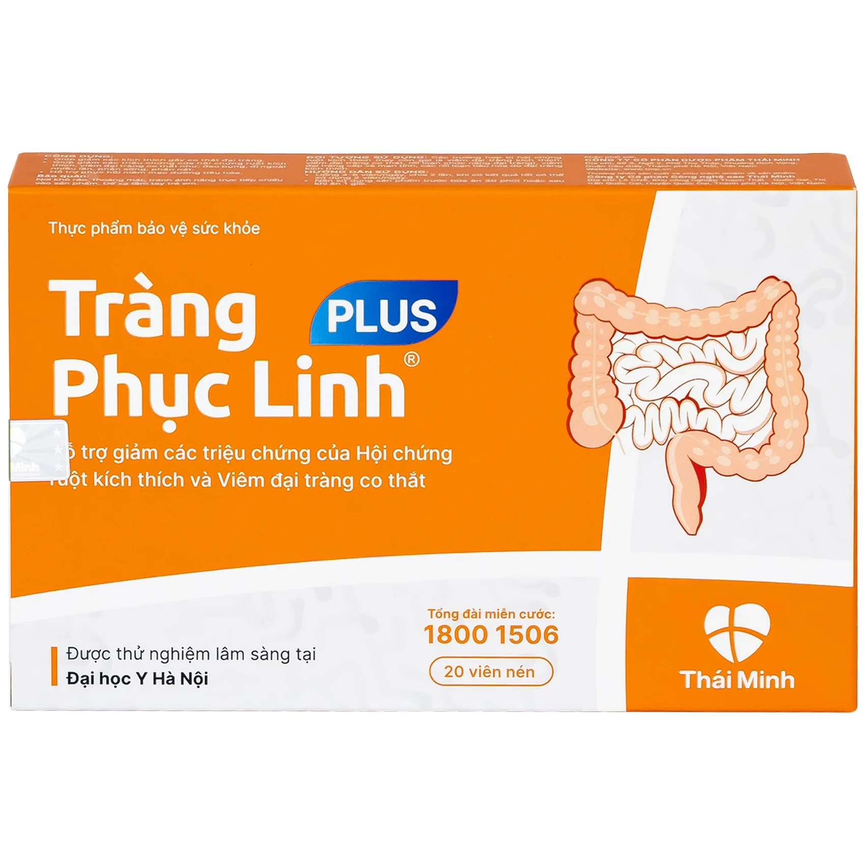 Hình ảnh Viên uống Tràng Phục Linh Plus Thái Minh hỗ trợ giảm các triệu chứng của hội chứng ruột (2 vỉ x 10 viên)