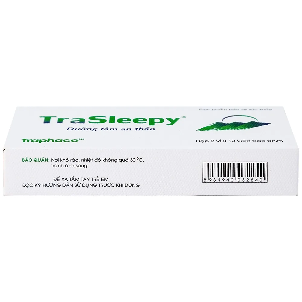 Hình ảnh Viên uống TraSleepy Traphaco dưỡng tâm an thần, hỗ trợ gây ngủ, giúp ngủ ngon (2 vỉ x 10 viên)