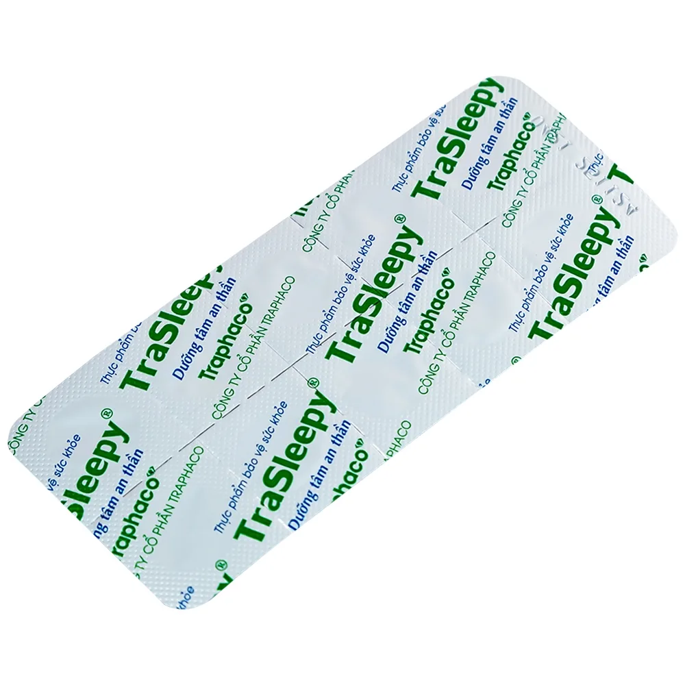 Hình ảnh Viên uống TraSleepy Traphaco dưỡng tâm an thần, hỗ trợ gây ngủ, giúp ngủ ngon (2 vỉ x 10 viên)