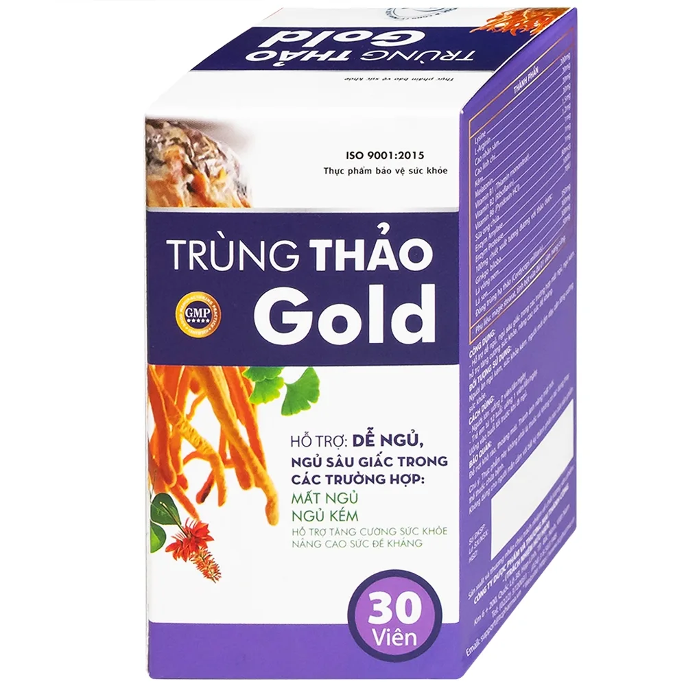 Hình ảnh Viên uống Trùng Thảo Gold Thành Công hỗ trợ dễ ngủ, ngủ sâu giấc (30 viên)