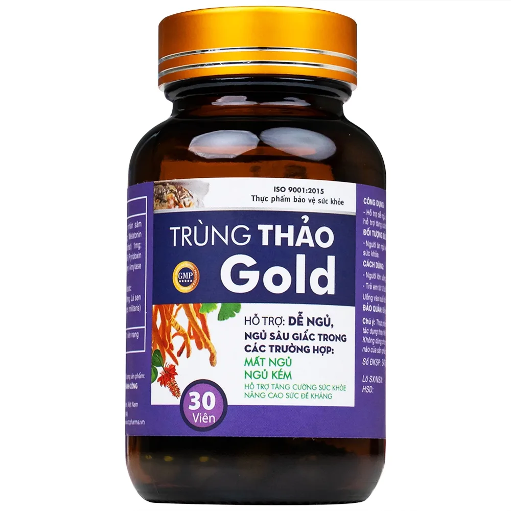 Hình ảnh Viên uống Trùng Thảo Gold Thành Công hỗ trợ dễ ngủ, ngủ sâu giấc (30 viên)