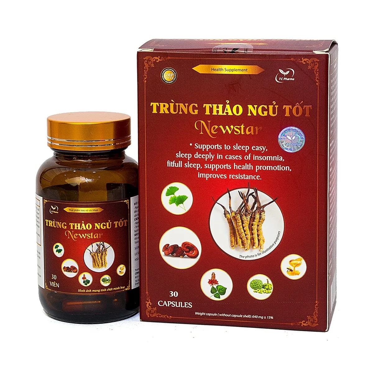 Hình ảnh Viên uống Trùng Thảo Ngủ Tốt Newstar Thành Công hỗ trợ dễ ngủ, ngủ sâu giấc (30 viên)