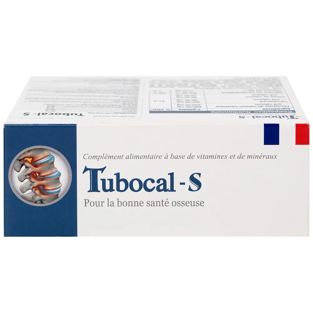 Hình ảnh Viên uống Tubocal-S Lustrel bổ sung canxi, vitamin D3 và vitamin K2, giúp xương và răng chắc khỏe (4 vỉ x 15 viên)