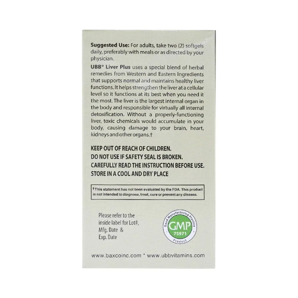 Hình ảnh Viên uống Liver Plus UBB tăng cường chức năng gan, bảo vệ tế bào gan (60 viên) 