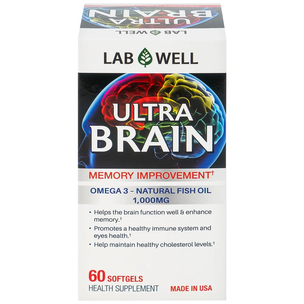 Hình ảnh Viên uống Ultra Brain Lab Well hỗ trợ bổ sung DHA, EPA cho cơ thể (60 viên)