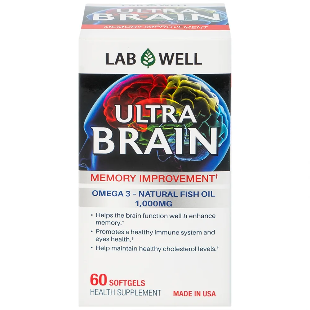 Hình ảnh Viên uống Ultra Brain Lab Well hỗ trợ bổ sung DHA, EPA cho cơ thể (60 viên)
