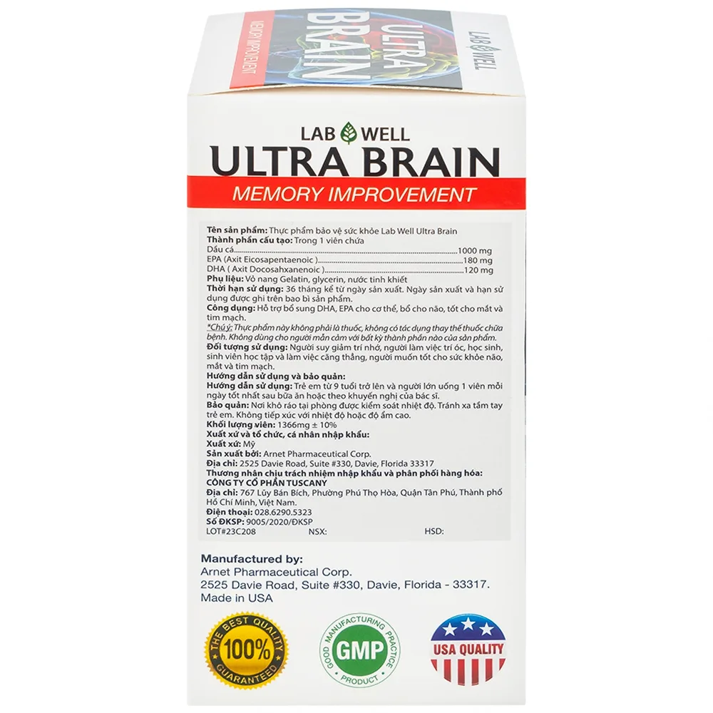 Hình ảnh Viên uống Ultra Brain Lab Well hỗ trợ bổ sung DHA, EPA cho cơ thể (60 viên)