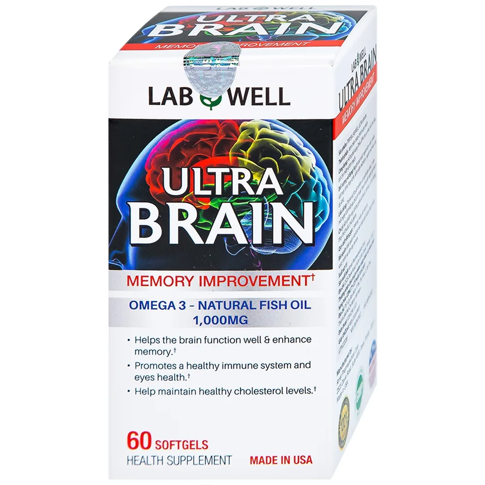 Hình ảnh Viên uống Ultra Brain Lab Well hỗ trợ bổ sung DHA, EPA cho cơ thể (60 viên)
