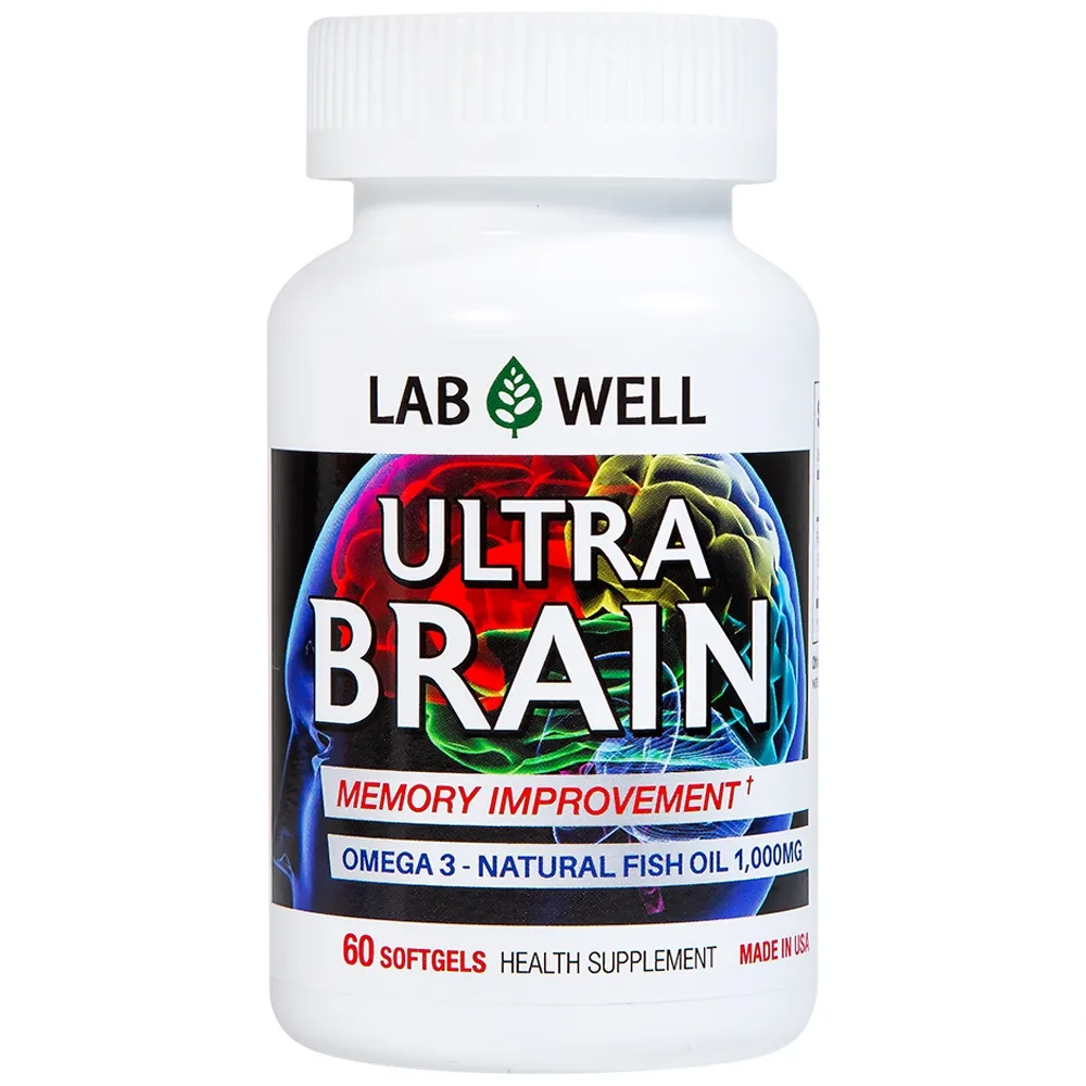 Hình ảnh Viên uống Ultra Brain Lab Well hỗ trợ bổ sung DHA, EPA cho cơ thể (60 viên)