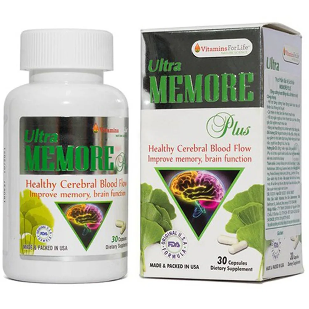 Hình ảnh Viên uống Ultra Memore Plus Vitamins For Life hỗ trợ tăng cường hoạt động tuần hoàn não (30 viên)