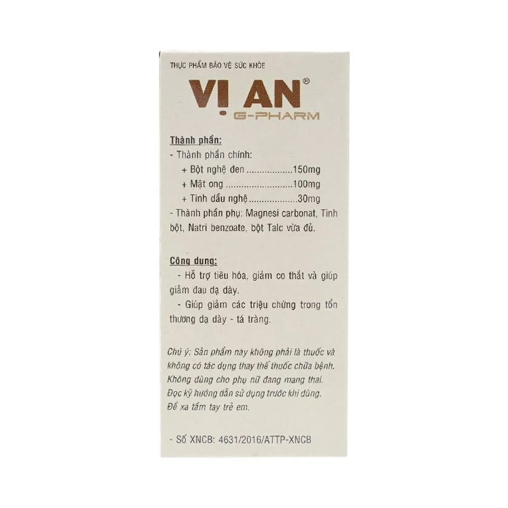 Hình ảnh Viên uống Vị An GPharm giúp giảm đau dạ dày, tá tràng (30 viên)