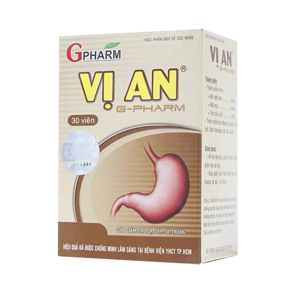 Hình ảnh Viên uống Vị An GPharm giúp giảm đau dạ dày, tá tràng (30 viên)