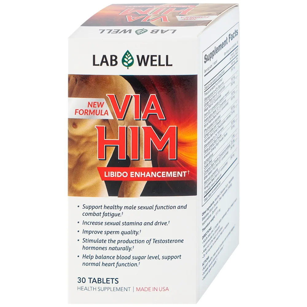 Hình ảnh Viên uống Via Him Lab Well bồi bổ sức khỏe, tăng cường sinh lực và khả năng sinh lý ở nam giới (30 viên)
