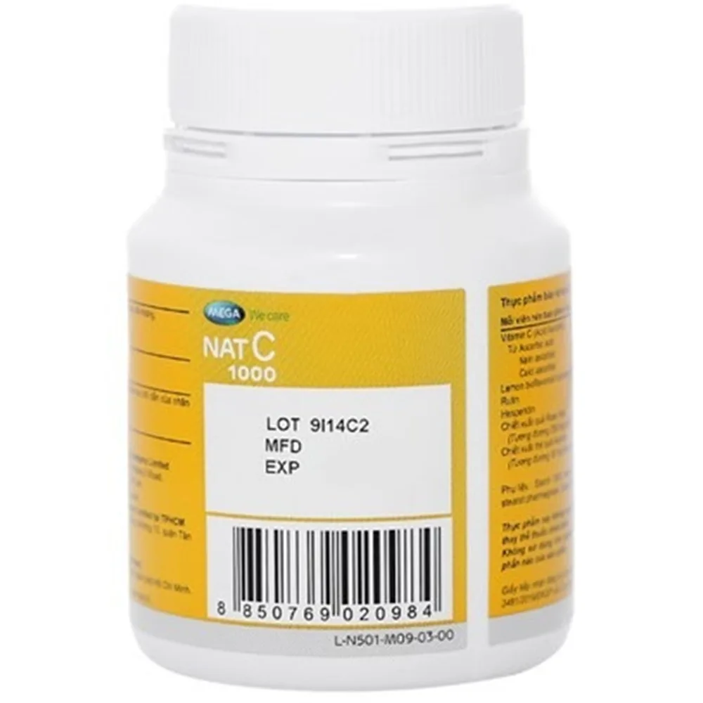 Hình ảnh Viên uống Nat C 1000 cung cấp vitamin C cho cơ thể, tăng cường sức đề kháng (30 viên)