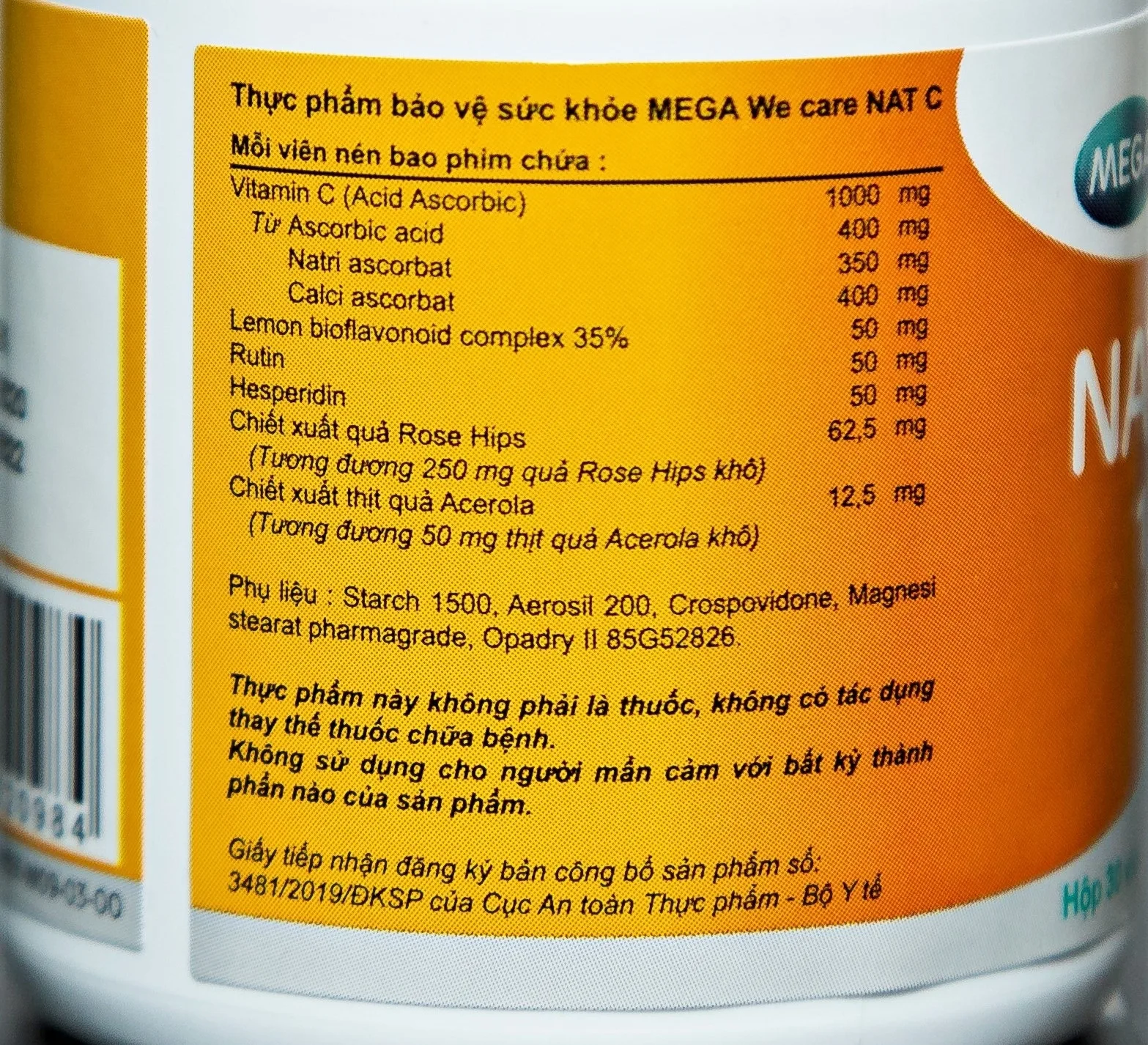 Hình ảnh Viên uống Nat C 1000 cung cấp vitamin C cho cơ thể, tăng cường sức đề kháng (30 viên)