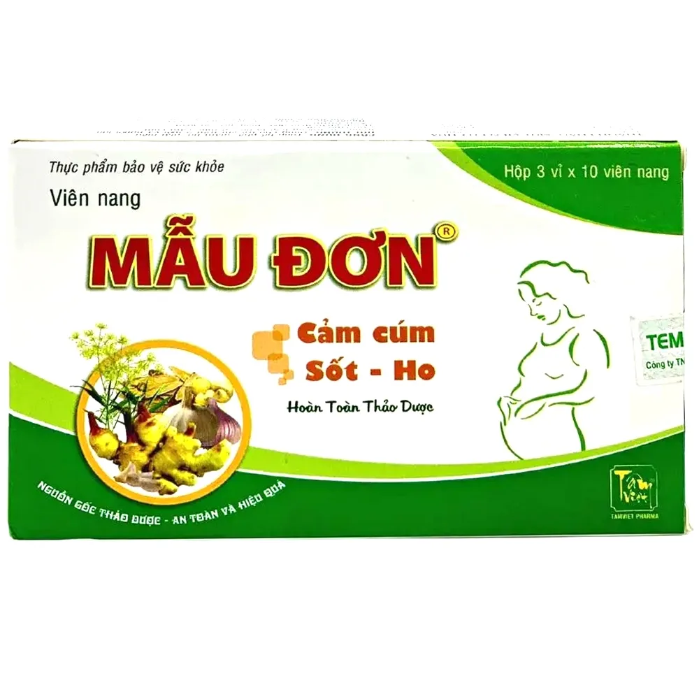 Hình ảnh Viên Cảm Cúm Mẫu Đơn Tâm Việt bổ phế, giảm ho, giải biểu (3 vỉ x 10 viên)