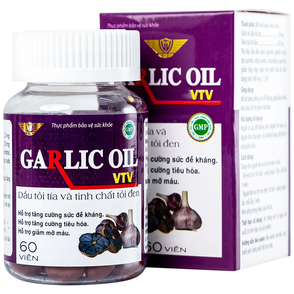 Hình ảnh Viên dầu tỏi đen Garlics Oil VTV hỗ trợ tăng cường sức đề kháng (60 viên)