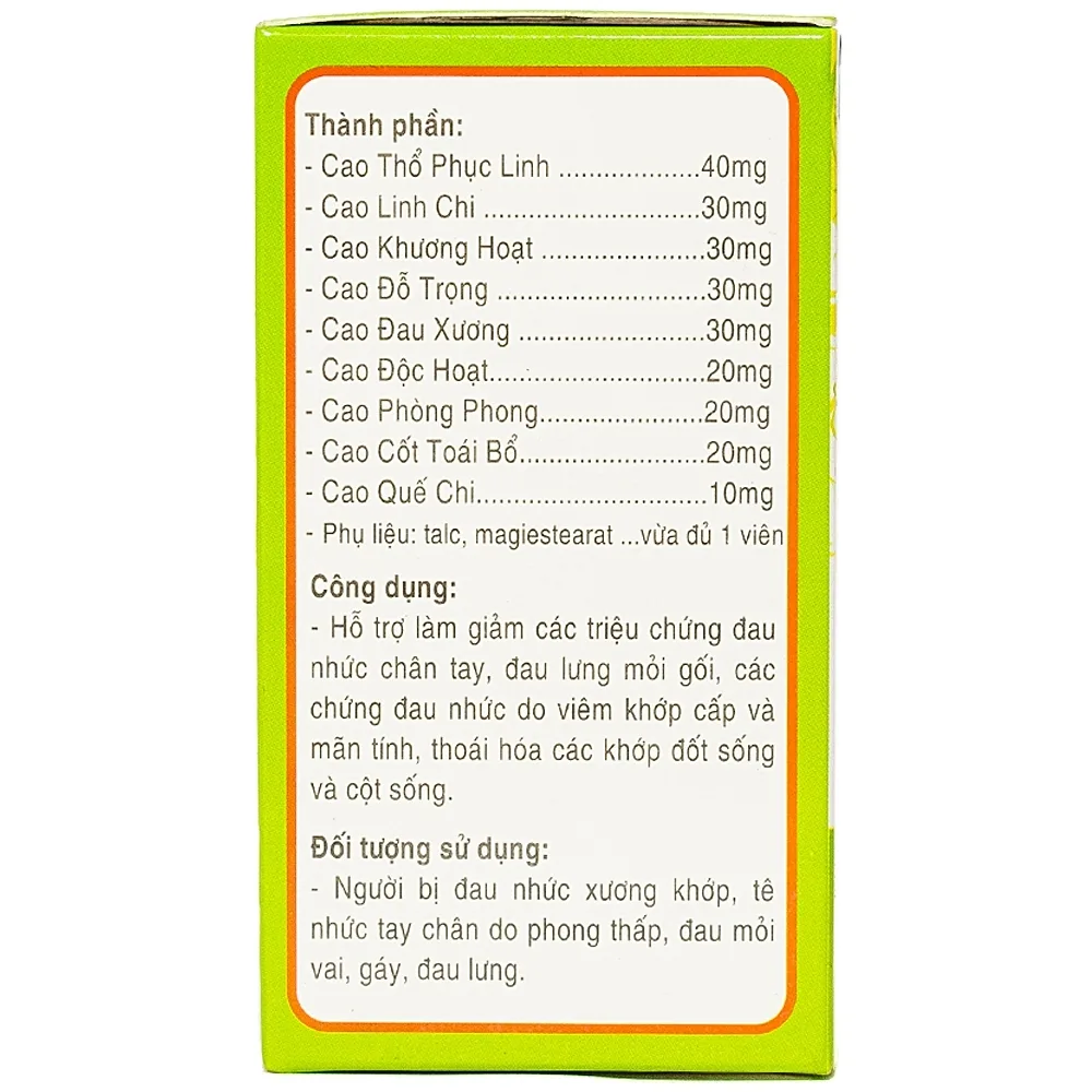 Hình ảnh Viên Gai Cốt Linh Chi Vĩnh Xuân hỗ trợ giảm các triệu chứng viêm khớp, đau nhức tay chân (120 viên)