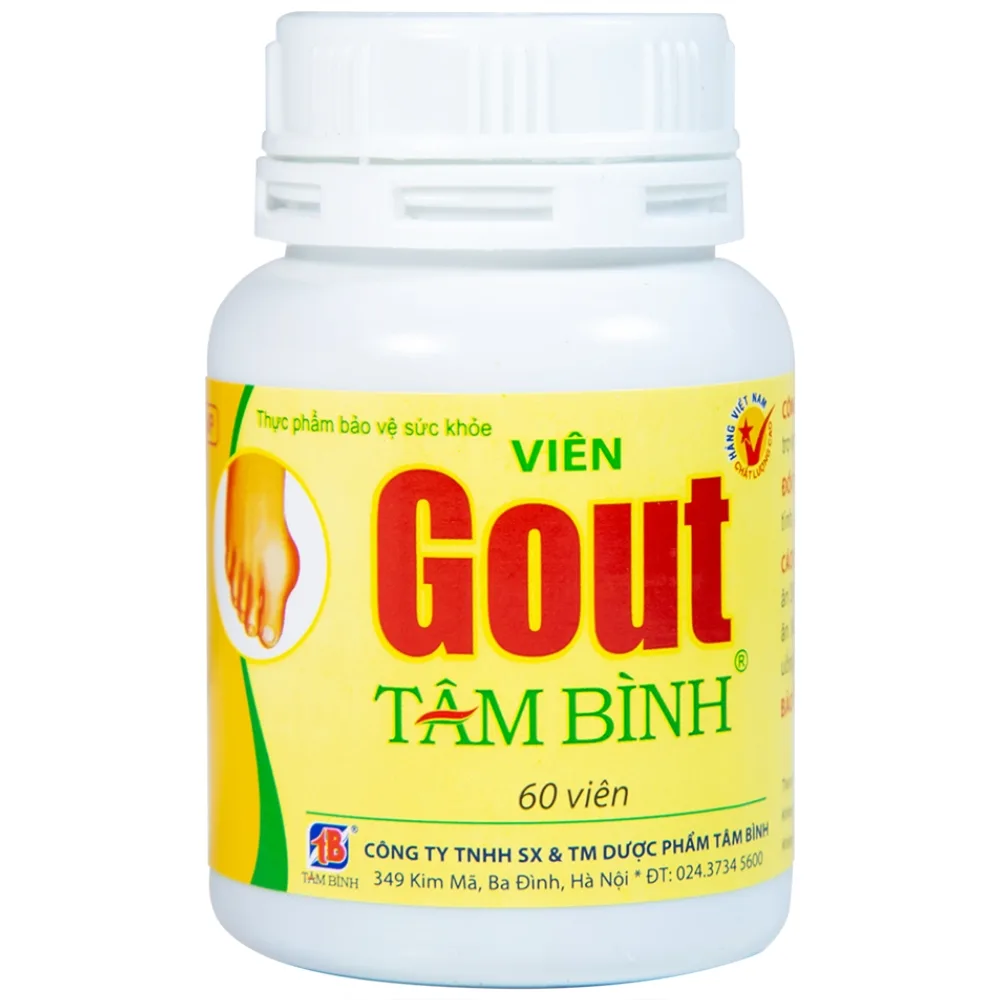 Hình ảnh Viên Gout Tâm Bình hỗ trợ giảm triệu chứng đau do gút (60 viên)