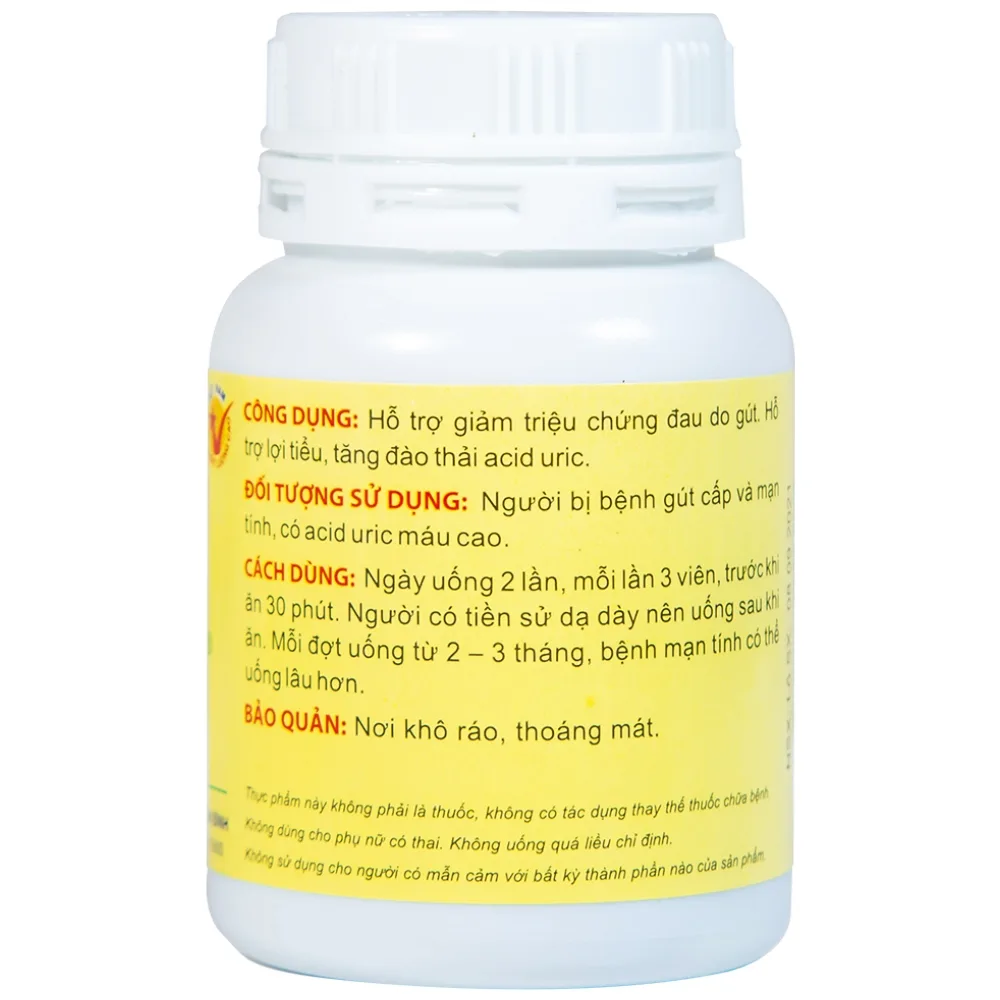 Hình ảnh Viên Gout Tâm Bình hỗ trợ giảm triệu chứng đau do gút (60 viên)