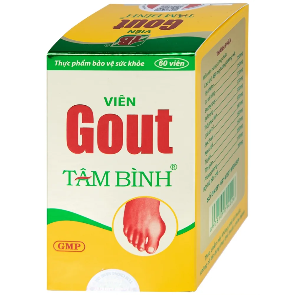 Hình ảnh Viên Gout Tâm Bình hỗ trợ giảm triệu chứng đau do gút (60 viên)