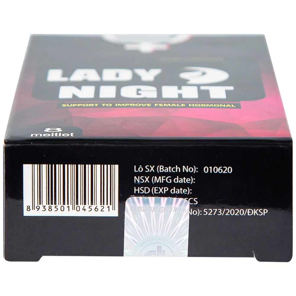 Hình ảnh Viên ngậm Lady Night Đắk Tín hỗ trợ tăng cường nội tiết tố nữ (2 vỉ x 4 viên)