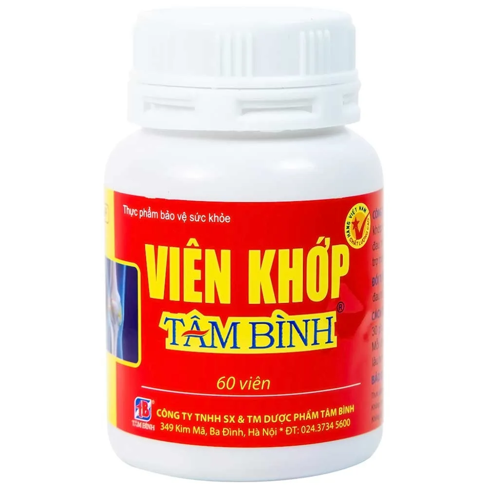 Hình ảnh Viên khớp Tâm Bình hỗ trợ giảm các triệu chứng của thoái hóa khớp, viêm khớp (60 viên)