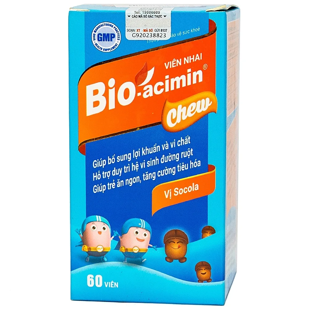 Hình ảnh Viên nhai Bio-Acimin Chew Gia Nguyễn giúp bổ sung lợi khuẩn và vi chất (60 viên)