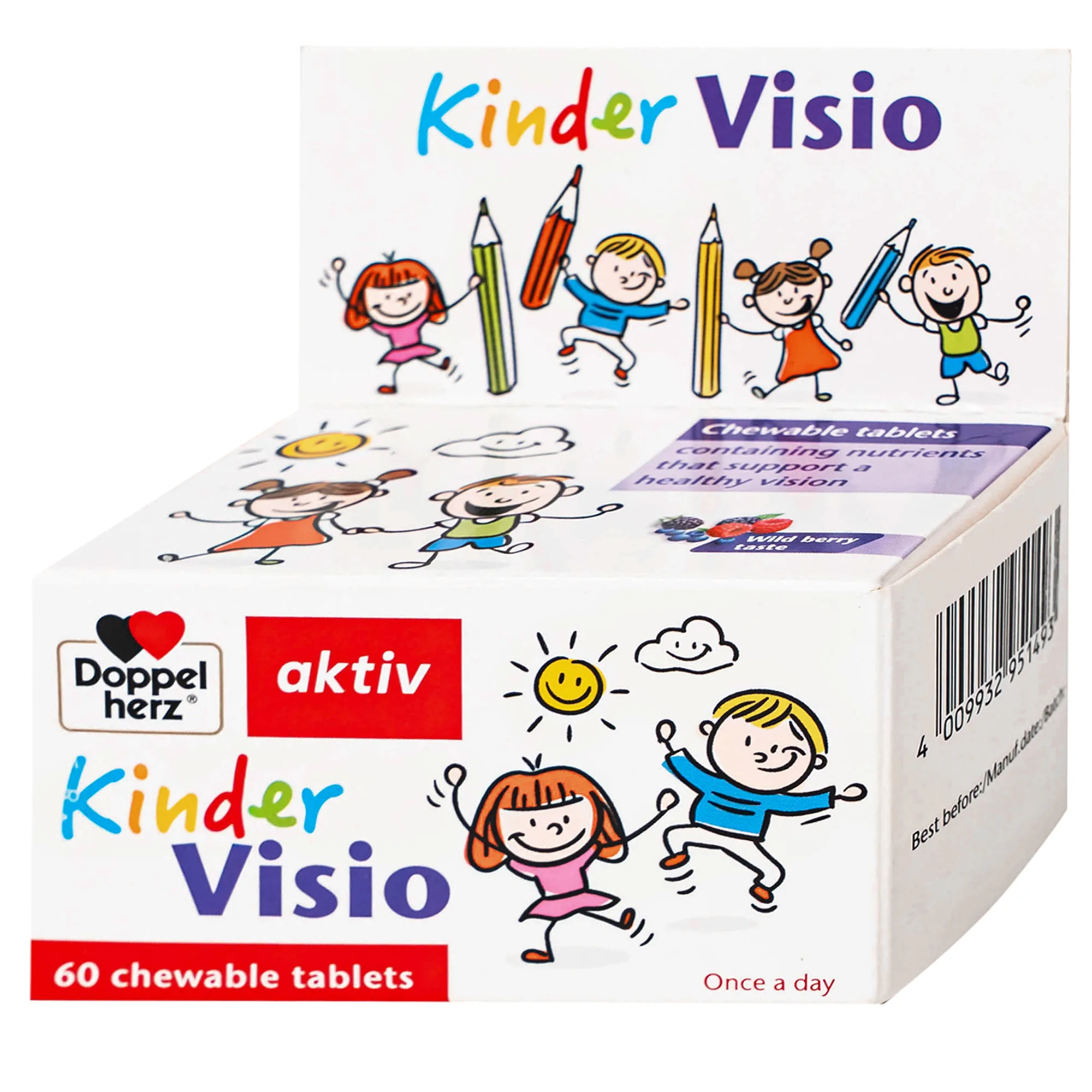 Hình ảnh Viên nhai giúp mắt khỏe mạnh và tăng cường thị lực cho bé Doppelherz Aktiv Kinder Visio 60v