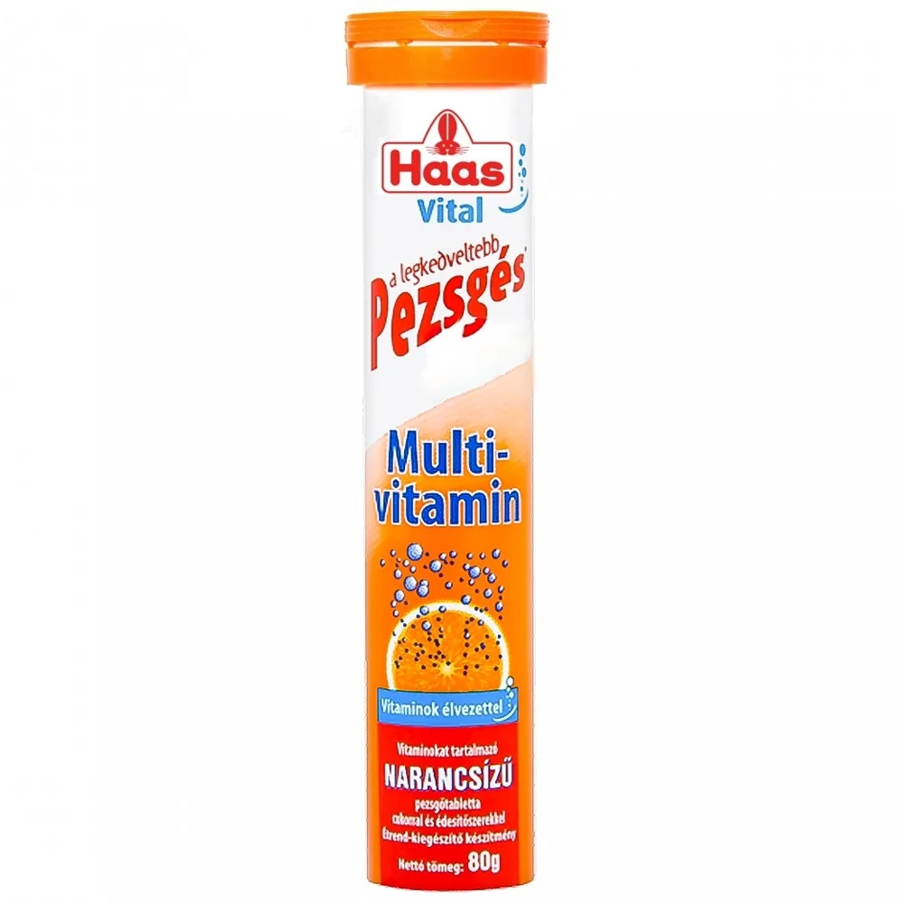 Hình ảnh Viên sủi Haas Vital Pezsgés Multi-vitamin hương cam bổ sung vitamin, tăng cường sức đề kháng (20 viên)