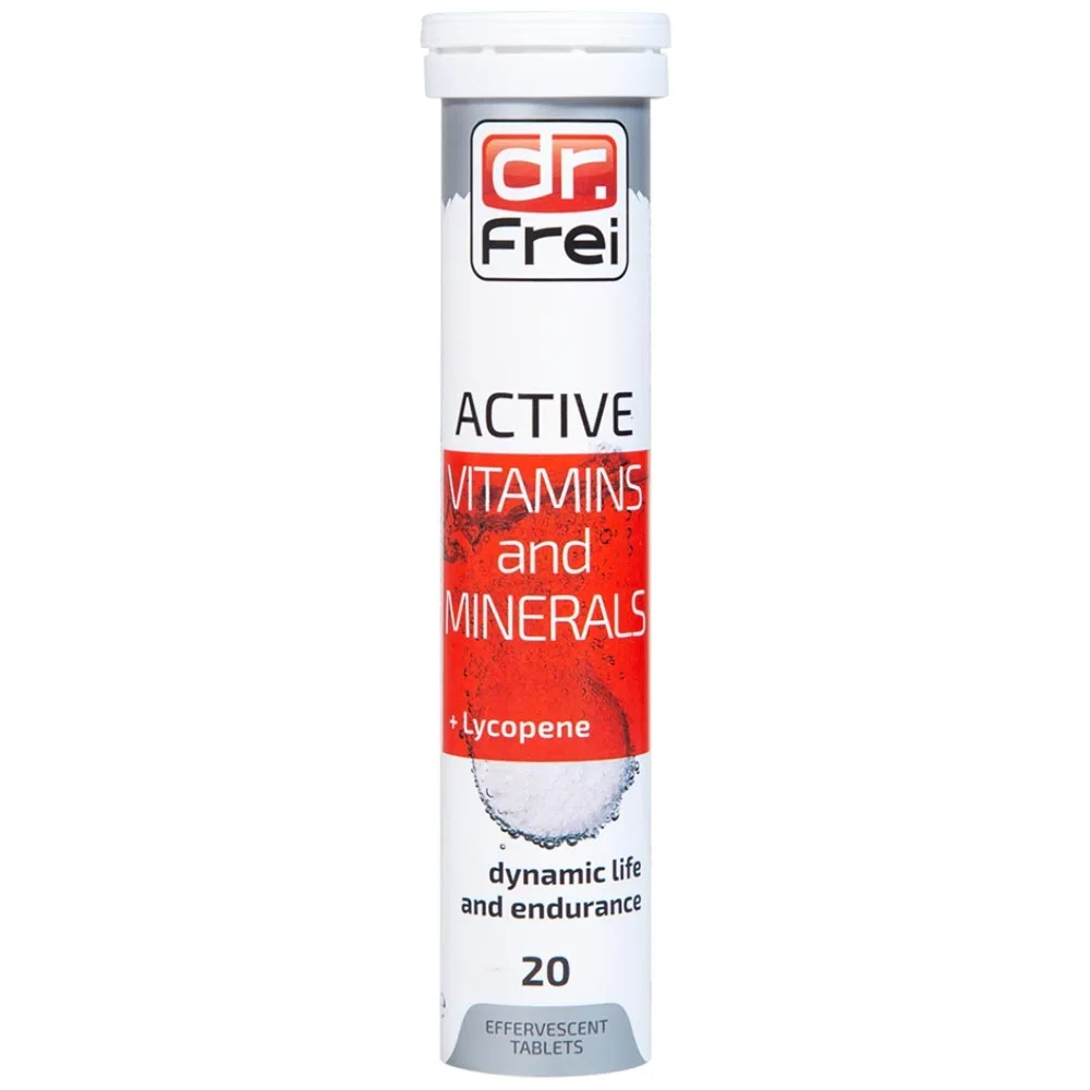Hình ảnh Viên sủi Active Vitamins And Minerals Dr. Frei Active + Lycopene bổ sung vitamin và khoáng chất cho cơ thể (20 viên)
