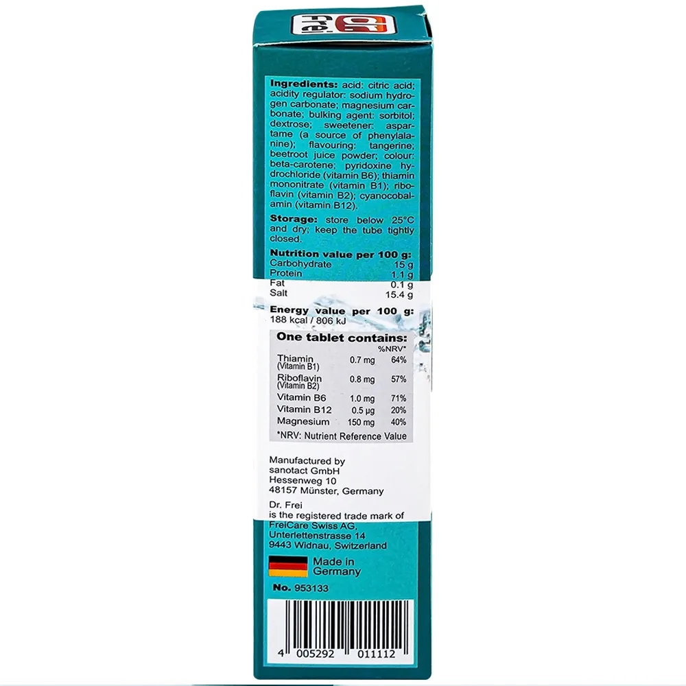 Hình ảnh Viên sủi Magnesium + B Complex Dr. Frei hỗ trợ giảm căng thẳng (20 viên)